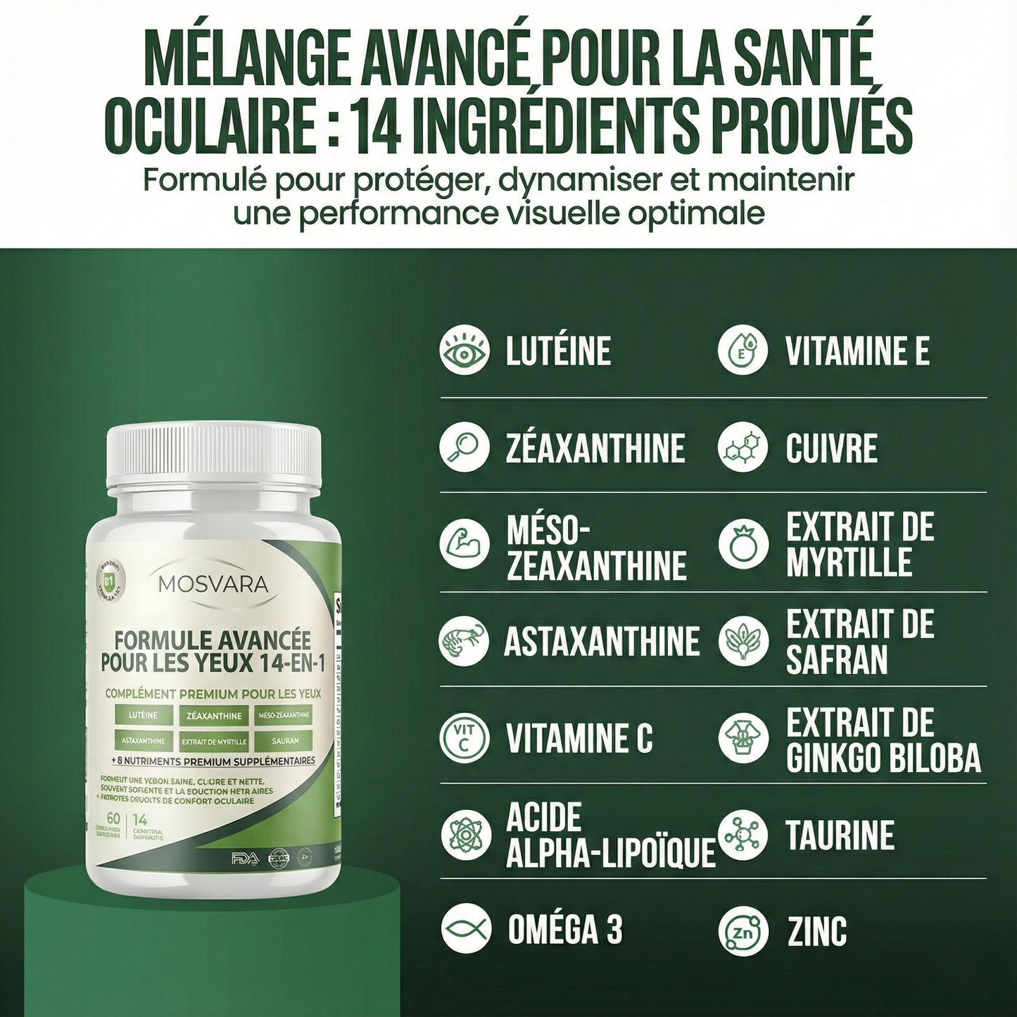 Favorise une vision saine, claire et protège vos yeux à tout âge